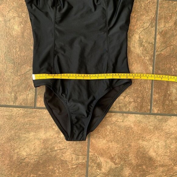 Mynah Swimsuit Medium Black One Piece Square Neck Nylon Spandex - Picture 8 of 12